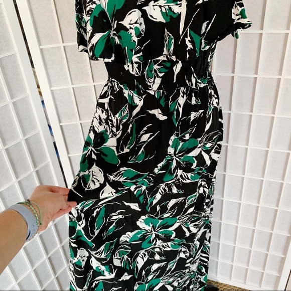 Green Plant Maxi Sleeveless Dress Womens Medium - Picture 5 of 9